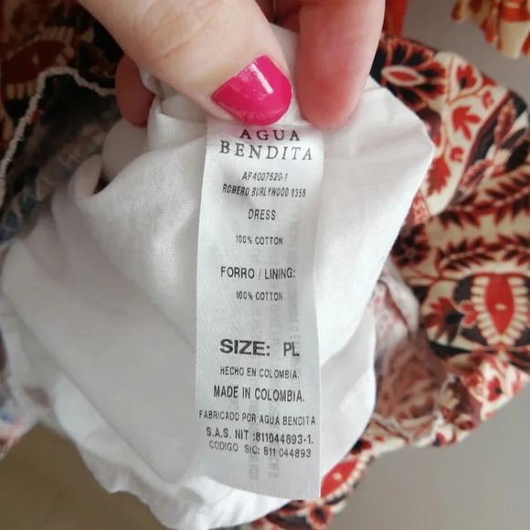 Agua Bendita for Anthropologie Elayna Cotton Midi Long Sleeve Dress Large Petite - Picture 12 of 17